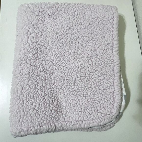 Blankets & Beyond Pink Gray Elephant Security Blanket Lovey Sherpa Back Lovie - Picture 8 of 14